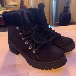 Target faux fur booties. Size 7.